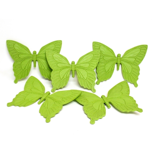 Vintage Other - Five Vintage Green Butterfly Syroco Wall Plaques